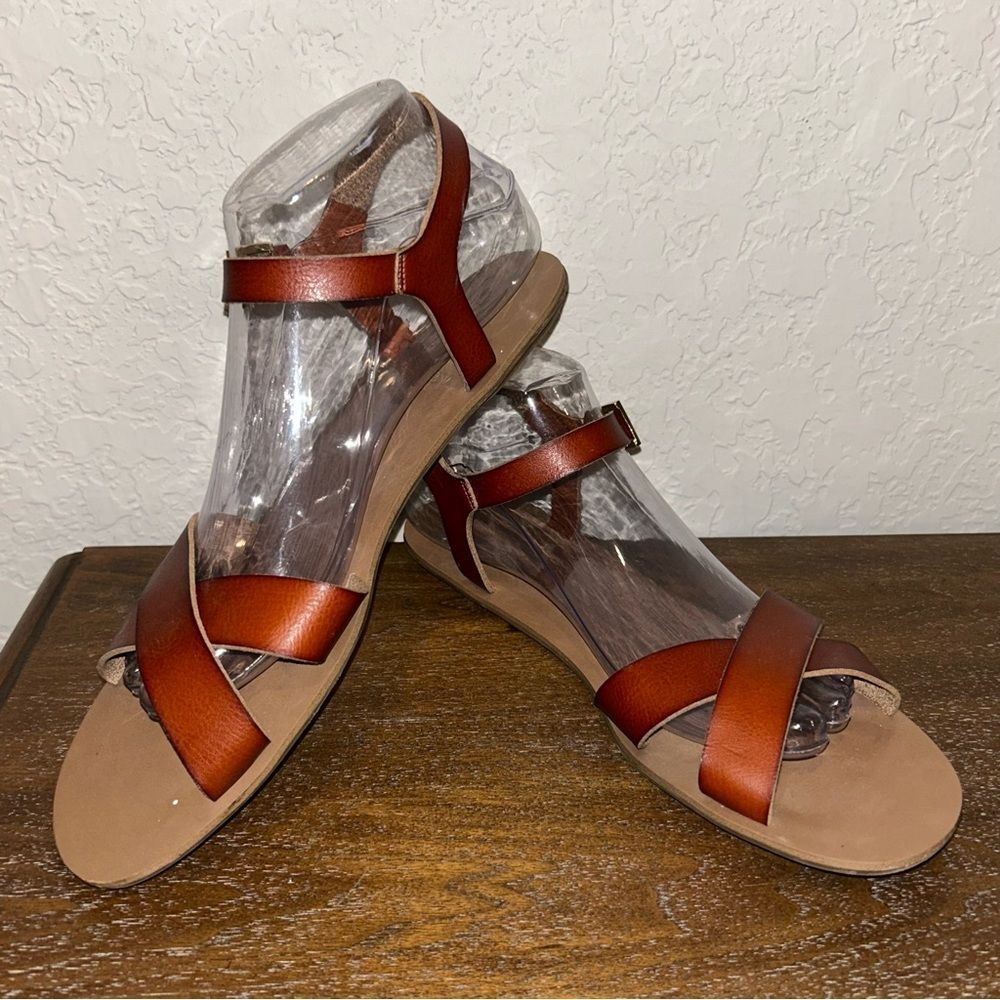 J.Crew Criss Cross Buckle Flat Sandal Shoes
